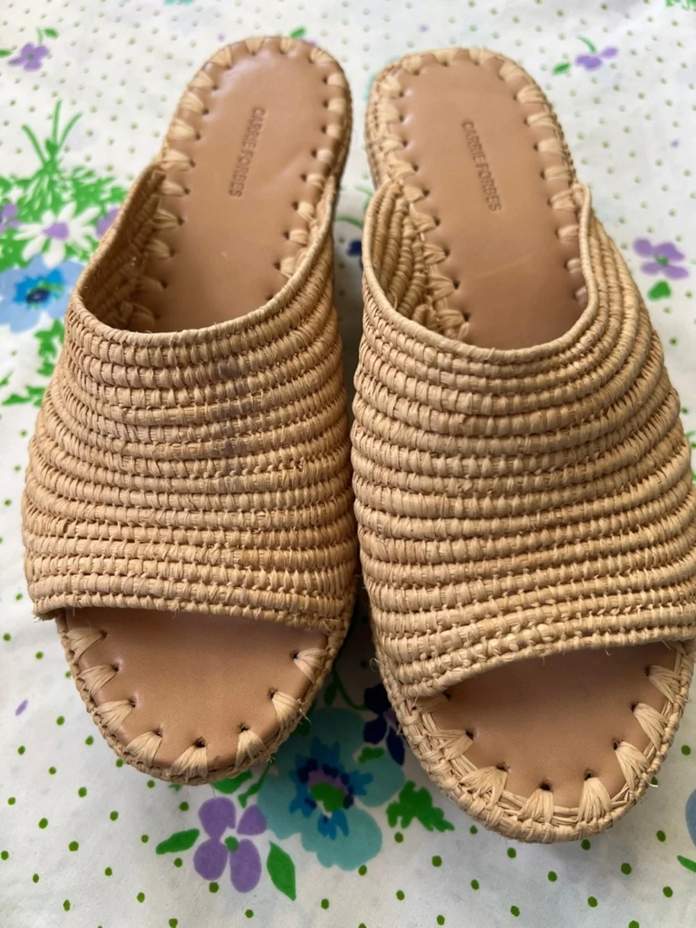 Carrie Forbes Karim Raffia Woven Espadrille Wedges - 38/7 (?) - Picture 2 of 13